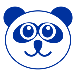 Smiling Panda Decal (Blue)